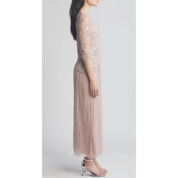 PISARRO NIGHTS Beaded Chiffon Gown NWT IN STORES $258 - Picture 4 of 6